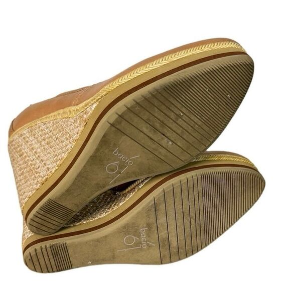 Bacio 61 Shoes Womens 9 W Wide Tan‎ Espadrille Wedge Preppy Neutral Minimalist - Picture 8 of 13